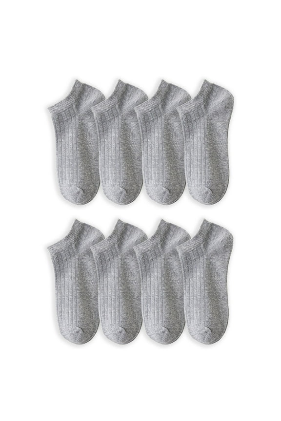 Men No Show Socks 8 Pairs Invisible Cotton Socks Non Slip Short Socks Comfortable and breathable,light gray
