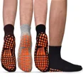 thumbnail image 1 of Men Non Slip Sticky Grips Socks 3 Pairs Tile Wood Floors Anti-Skid Workout Yoga Pilates Hospital Slipper Socks, 1 of 6
