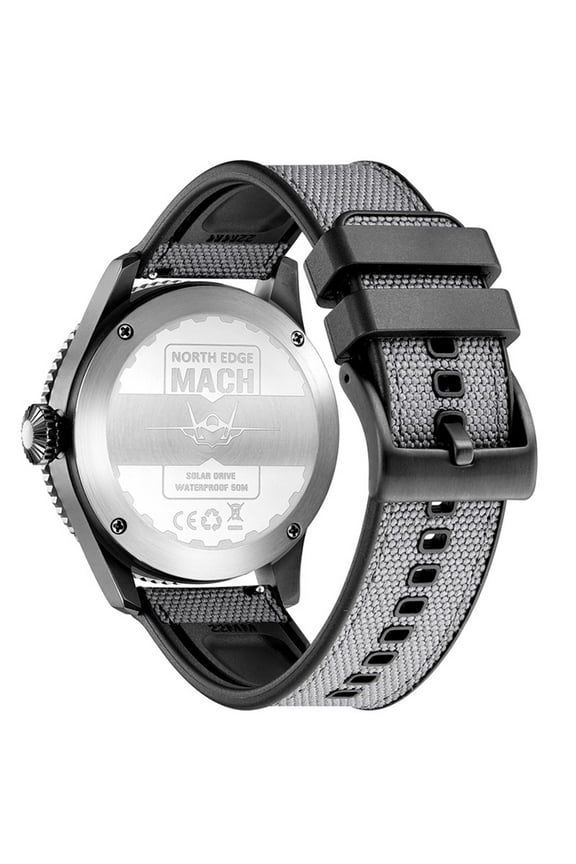 Men North Edge Mach Watch Pilot Watch Solar Powered Watch For Men 50M Waterproof Chronograph Night  Lasting Up To 180 Days Solar Watch