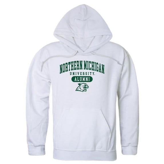 Men Northern Michigan Wildcats Alumni Hoodie, White - 2XL