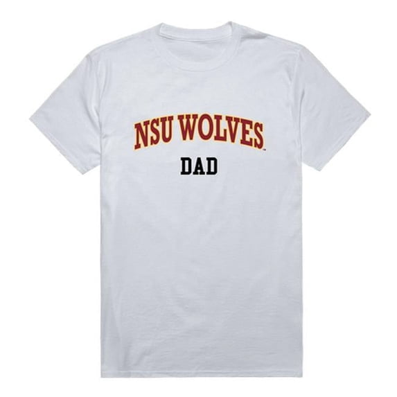 Men Northern State University Wolves College Dad T-Shirt, White - Small
