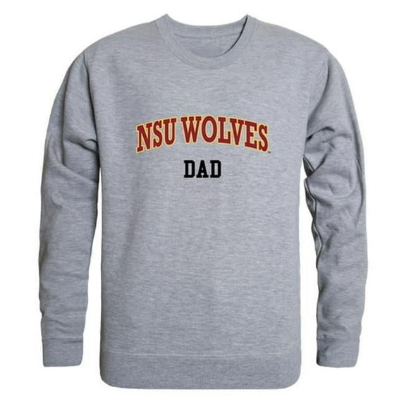 Men Northern State University Wolves Dad Crewneck Fleece, Heather Grey - Small