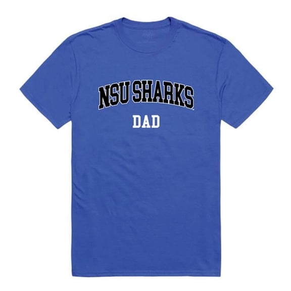 Men Nova Southeastern Sharks College Dad T-Shirt, Royal Blue - Medium