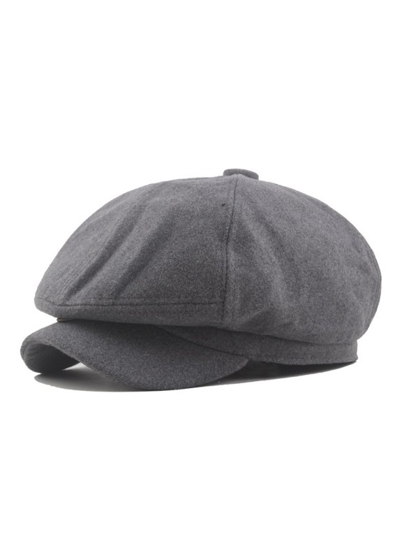 Men Octagonal Newsboy Cap British Style Gatsby Baker Peaked Driving Painter Hat