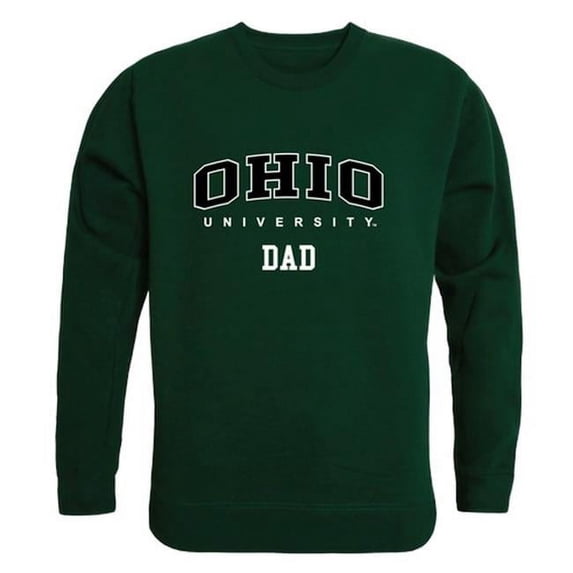 Men Ohio Bobcats Dad Crewneck Fleece, Forest Green - Extra Large