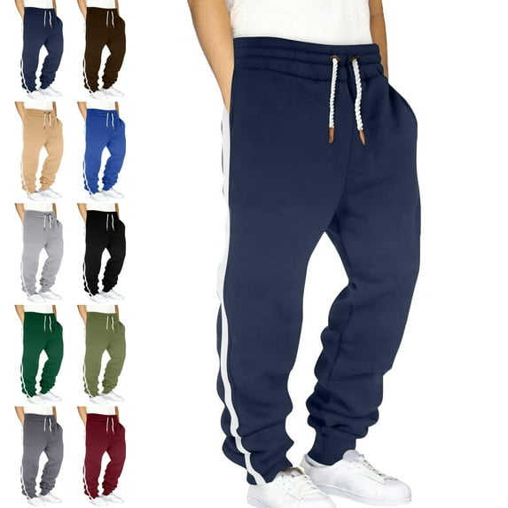 Lenago,Mens Pants Elastic Waist Hiking Pants Water Resistant Lightweight Outdoor Sweatpants Jogging with Pockets Elastic Waist Drawstring Workwear Sports Pants