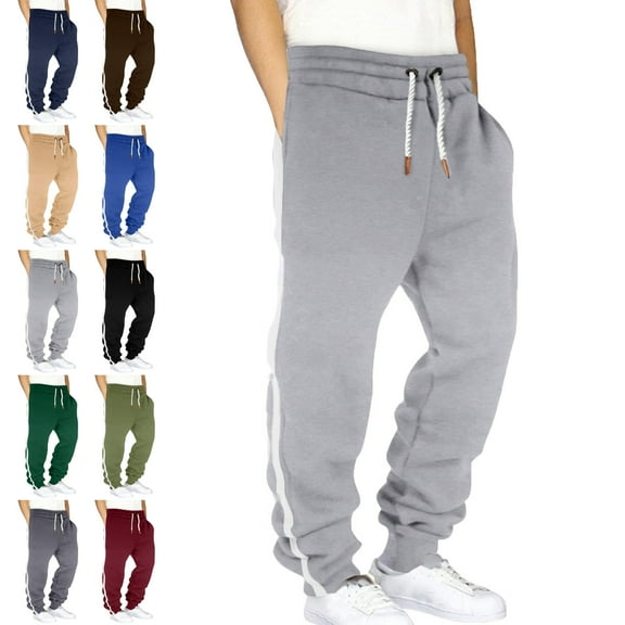 Lenago,Mens Pants Elastic Waist Hiking Pants Water Resistant Lightweight Outdoor Sweatpants Jogging with Pockets Elastic Waist Drawstring Workwear Sports Pants