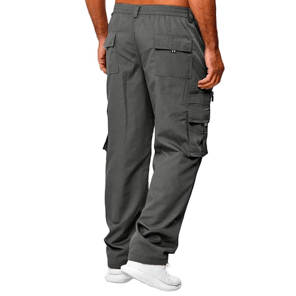 Men Outdoor Cargo Pant Lightweight Tactical Pant Hiking Jogger Classic Fit Multi Pockets Dark Gray 3XL