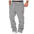thumbnail image 1 of Mens Pants Casual Men's Casual Cargo Pants Workout Joggers Stretch Sweatpants Hiking Drawstring Tactical Pants with Multi Pockets, 1 of 4