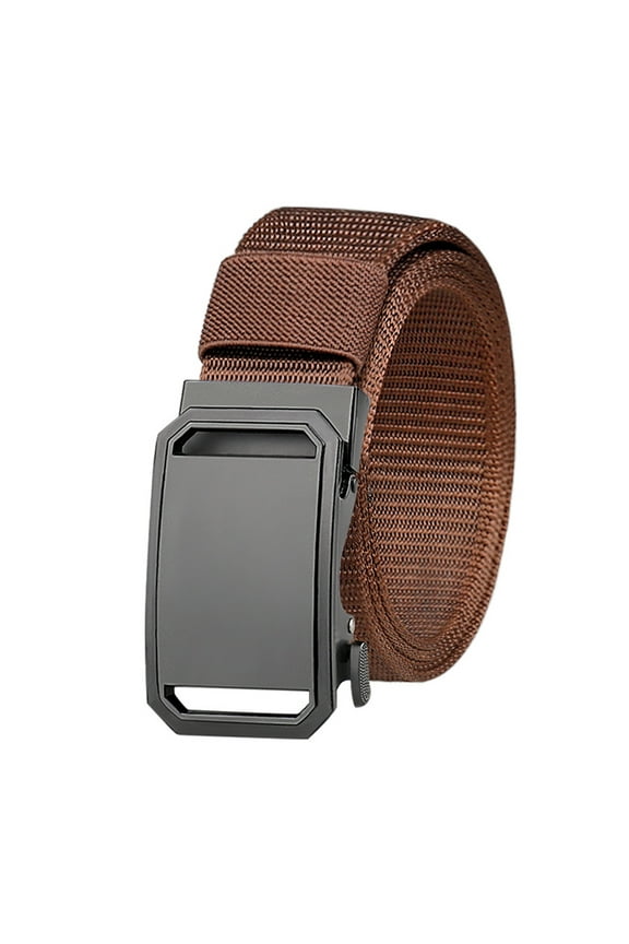 Men Outdoor Cargo Waist Belt Automatic Buckle One Button Adjustable Length Nylon Long Belt Jeans Wild Waistband