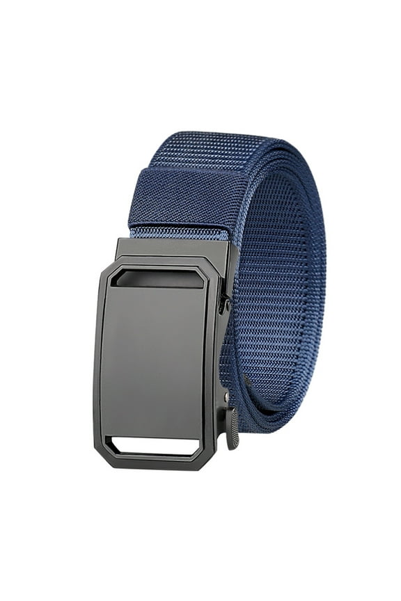 Men Outdoor Cargo Waist Belt Automatic Buckle One Button Adjustable Length Nylon Long Belt Jeans Wild Waistband