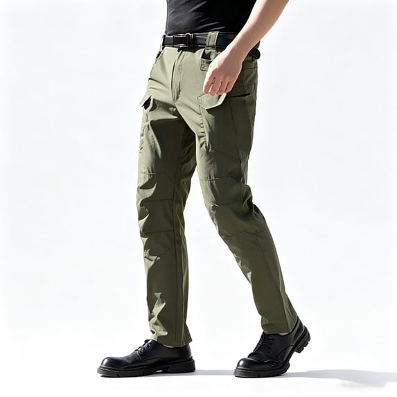 Men Outdoor Multi Utility Cargo Pants Tapered Leg Rugged Breathable All Terrain Work Pants S-XXL