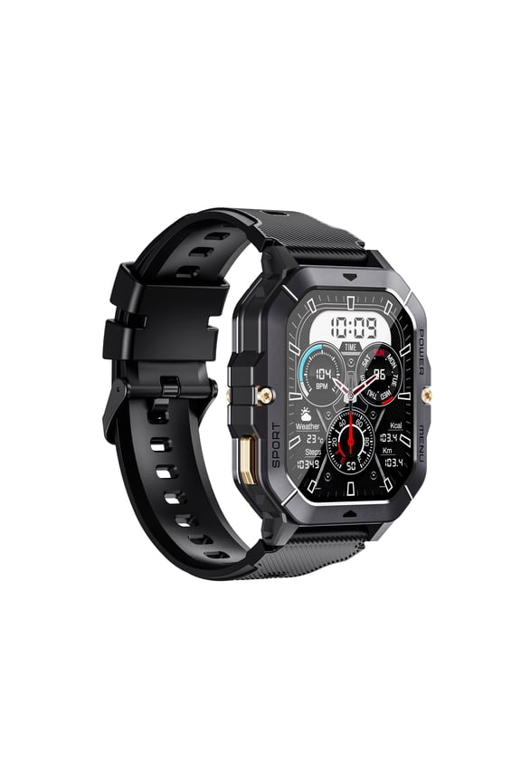 Men Outdoor Smartwatch 1ATM Waterproof with Bluetooth Call SOS Medical Function 410mAh Large Battery