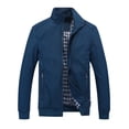 thumbnail image 1 of Men Outdoor Sports Jackets Slim Fitting Casual Windbreaker Thin Outwear Sportswear Solid Jacket Coat with Zip Pockets Dark Blue 3XL, 1 of 9