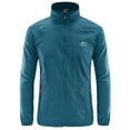 thumbnail image 1 of Men Outdoor Sports Jackets Solid Casual Lightweight Hiking Long Sleeve Full Zip Stand Collar Thin Athletic Jackets Zipper Pockets Blue XXL, 1 of 1