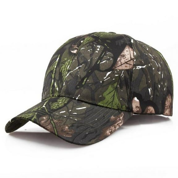 Men Outdoor Sun Protection Camo Hat, Quick-Dry Breathable Jungle Leaf Baseball Cap for Hunting, Hiking and Fishing Camouflage