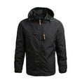 thumbnail image 1 of Men Outdoor Windproof Waterproof Hooded Jacket Field Climbing Warm Thin Outwear 2024 Male Fall Winter Hiking Camping Clothes (Black,4XL), 1 of 7