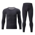 thumbnail image 1 of Men Outfits 2 Piece Thermal Underwear For Men Long For Soft Mens Thermals Top And Bottom Set Lined Base Layer Winter Suit Coat Mens Suit Slim Fit Double Big And Tall Pants Suits Gray L, 1 of 3