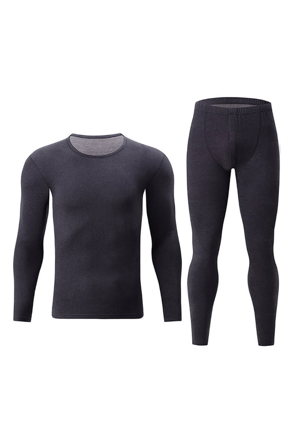 Men Outfits 2 Piece Thermal Underwear For Men Long For Soft Mens Thermals Top And Bottom Set Lined Base Layer Winter Suit Coat Mens Suit Slim Fit Double Big And Tall Pants Suits Gray L