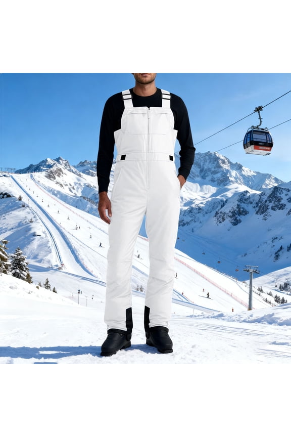 Men Overalls, 2026 Snow Ski Windproof Insulated Romper Snowpants with Zipper Closure, Warm and Waterproof for Winter Outdoor Activities, Hand Washable and Durable, Perfect for Skiing and Snow Sports.