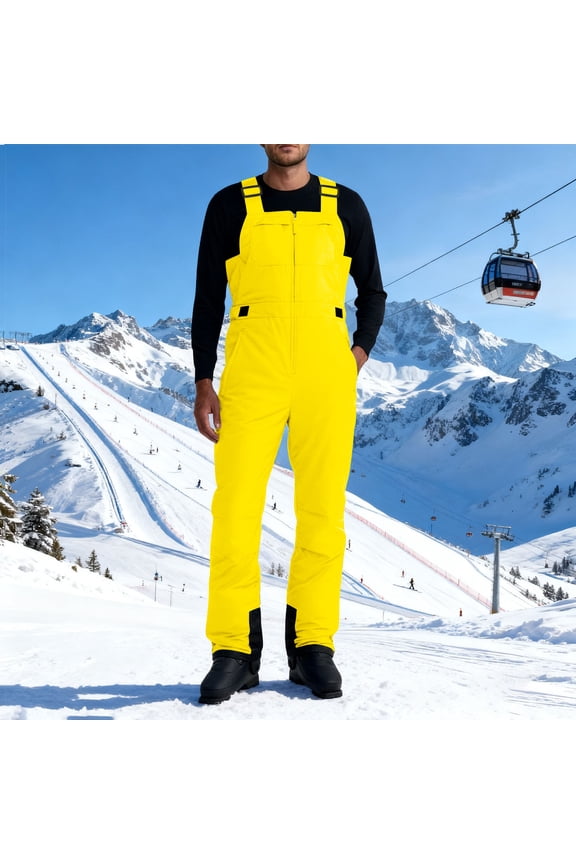 Men Overalls, 2026 Snow Ski Windproof Insulated Romper Snowpants with Zipper Closure, Warm and Waterproof for Winter Outdoor Activities, Hand Washable and Durable, Perfect for Skiing and Snow Sports.
