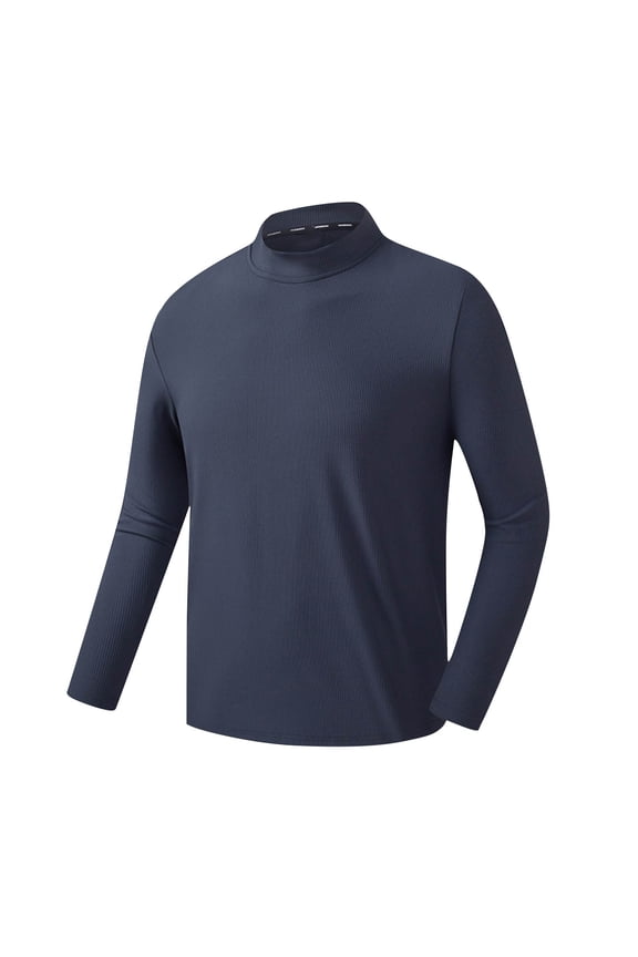 Men Overd T Shirt Solid Round Neck Long Sleeve Tops Classic Office Work Business Shirts Fall Winter Bottoming Tees Casual Loose Gym Workout Sport Fitness Pullover Blouses L-5XL