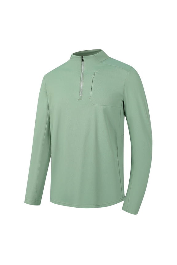 Men Overd Tops Solid Zipper Round Neck Long Sleeve Bottoming T Shirt Office Work Business Henley Shirts Classic Fall Winter Tees Casual Loose Gym Workout Sport Pullover Blouses M-5XL