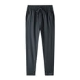 thumbnail image 1 of Men Oversize Sweatpants Drawstring Waist Zipper Pockets Exercise Pants Solid Color Tapered Trousers, 1 of 6
