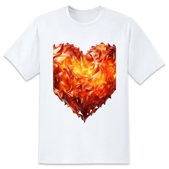Men Oversize T-ShirtHeart Summer Casual Short Sleeve Crew Neck Loose Tee Tops XS-5XL