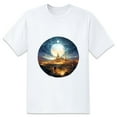 thumbnail image 1 of Men Oversize T-ShirtMoon Summer Casual Short Sleeve Crew Neck Loose Tee Tops XS-5XL, 1 of 5