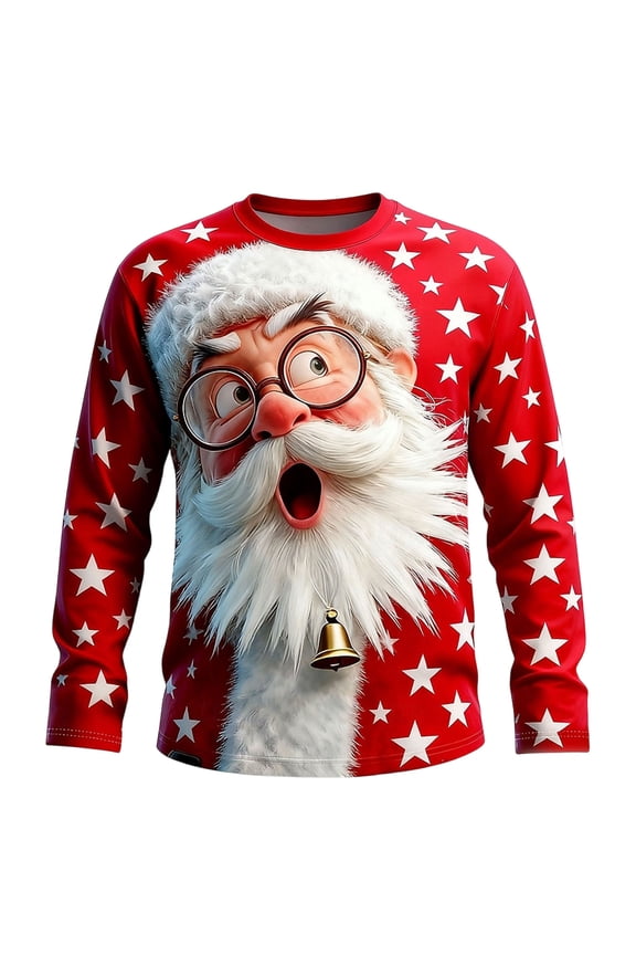Men Oversize Ugly Christmas Sweatshirt Crewneck Long Sleeve Holiday Pullover for Xmas Party Celebration