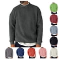 thumbnail image 1 of Men Oversized Chunky Knit Sweater Crew Neck Drop Shoulder Long Sleeve Loose Fit Solid Pullover Jumper for Fall Winter, 1 of 3