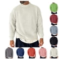 thumbnail image 1 of Men Oversized Chunky Knit Sweater Crew Neck Drop Shoulder Long Sleeve Loose Fit Solid Pullover Jumper for Fall Winter, 1 of 3