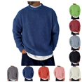 thumbnail image 1 of Men Oversized Chunky Knit Sweater Crew Neck Drop Shoulder Long Sleeve Loose Fit Solid Pullover Jumper for Fall Winter, 1 of 3