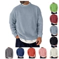 thumbnail image 1 of Men Oversized Chunky Knit Sweater Crew Neck Drop Shoulder Long Sleeve Loose Fit Solid Pullover Jumper for Fall Winter, 1 of 3