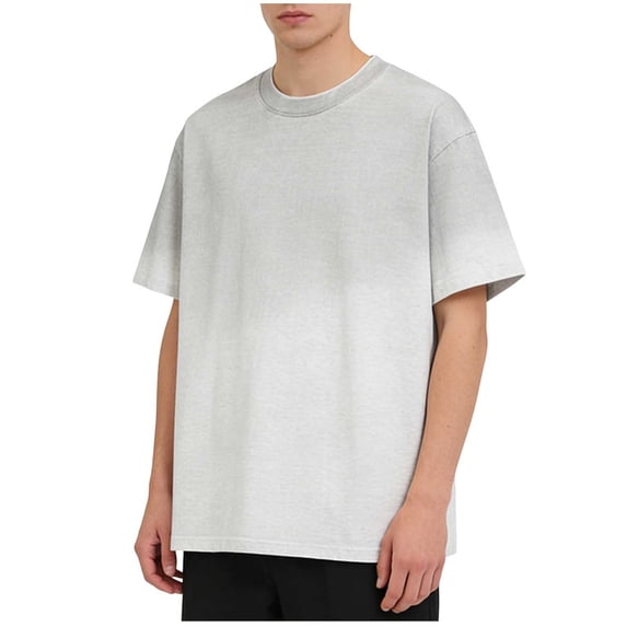 Men Oversized T Shirts Vintage Tee Loose Fit Short Sleeve Crewneck Casual Streetwear Washed Distressed Unisex Tops Gray