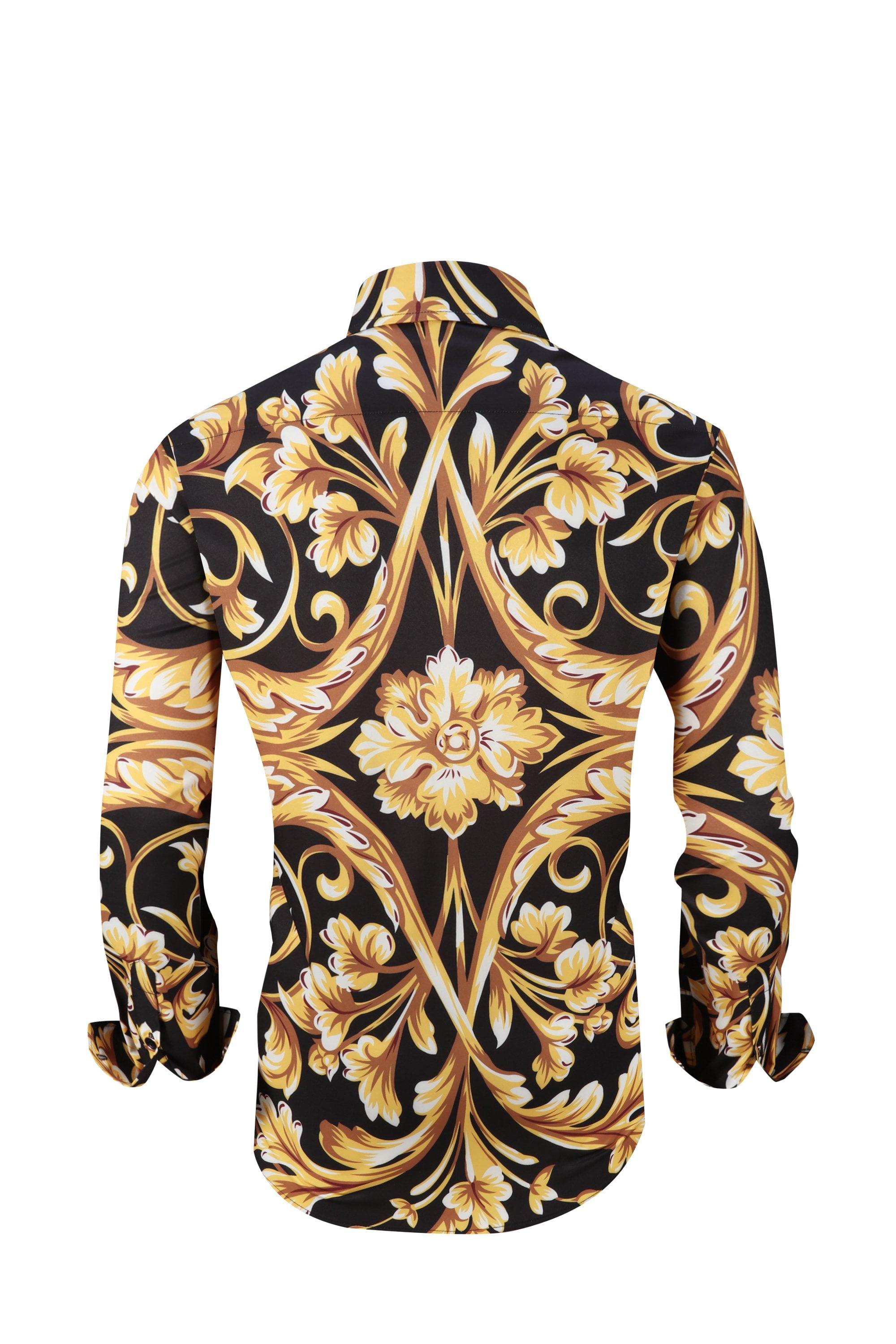 slim fit dress slacks Black Gold Casual Long Sleeve Shirt 44085
