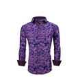 thumbnail image 1 of Men PREMIERE Long Sleeve Button Up Dress Shirt Purple Paisley, 1 of 6