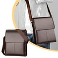thumbnail image 1 of Men PU Leather Crossbody Shoulder Bag, Lightweight Adjustable Strap Messenger Bag with Multiple Compartments for Travel Work Daily Carry and Casual Business Use, 1 of 6