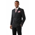thumbnail image 1 of Men Pacelli Double Breasted Suit Classic Peak Lapel Pleated pants GILBERT Black, 1 of 6