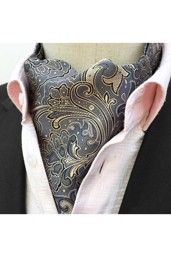 Men Paisley Floral Checks Scarves Cravat Ascot Ties Wedding Colorful Necktie