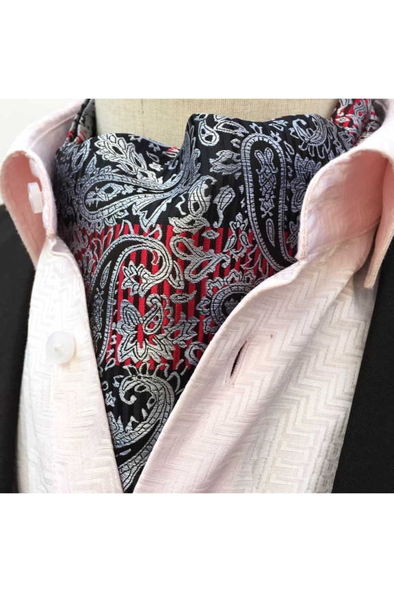 Men Paisley Floral Checks Scarves Cravat Ascot Ties Wedding Colorful Necktie