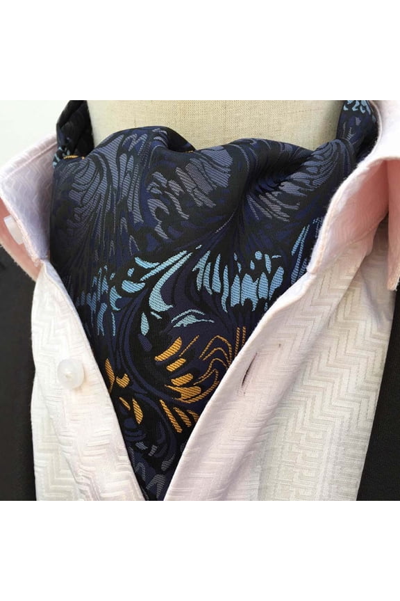 Men Paisley Floral Checks Scarves Cravat Ascot Ties Wedding Colorful Necktie