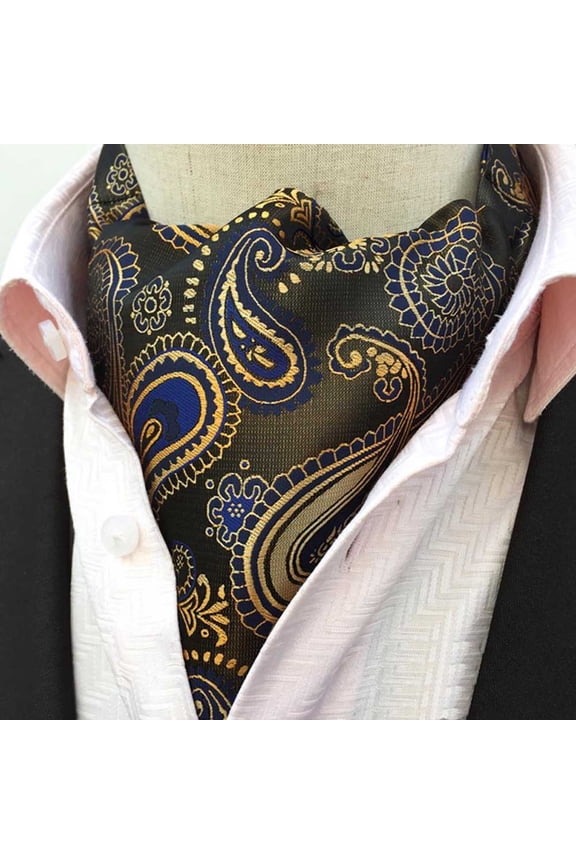 Men Paisley Floral Checks Scarves Cravat Ascot Ties Wedding Colorful Necktie