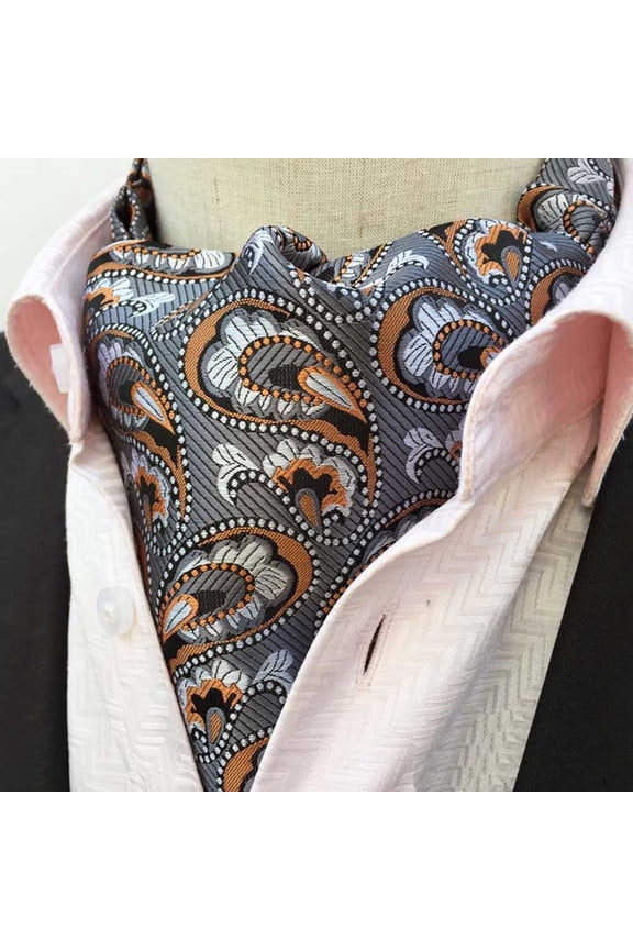 Men Paisley Floral Checks Scarves Cravat Ascot Ties Wedding Colorful Necktie