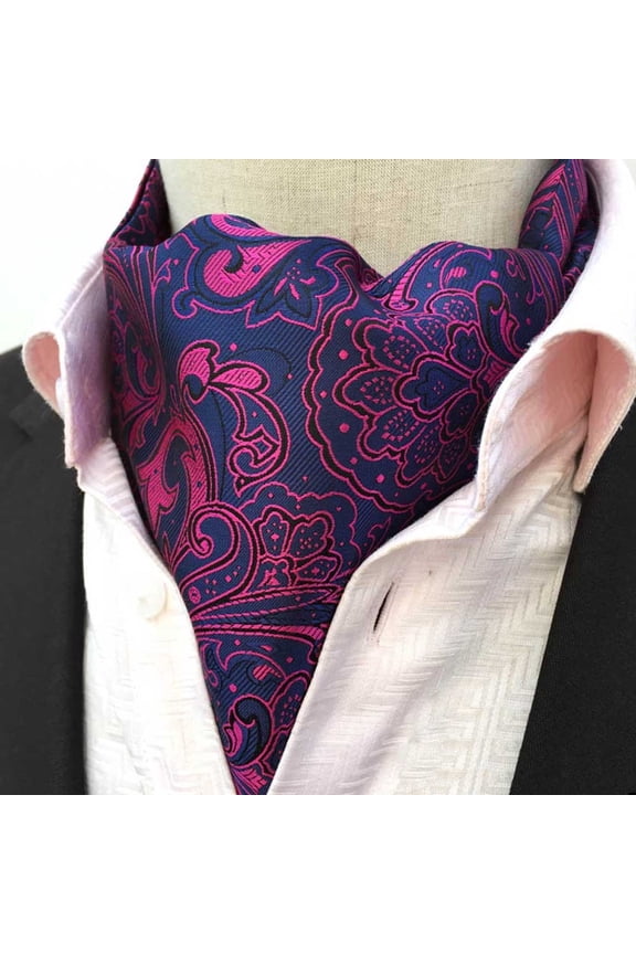 Men Paisley Floral Checks Scarves Cravat Ascot Ties Wedding Colorful Necktie