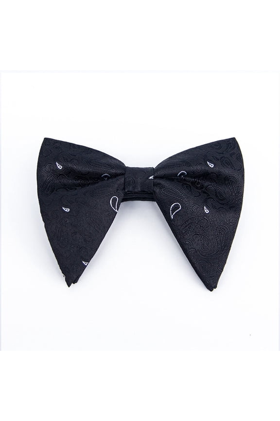 Men Paisley Oversize Pre-tied Bow Tie Wedding Party Tuxedo Shirt Bowtie