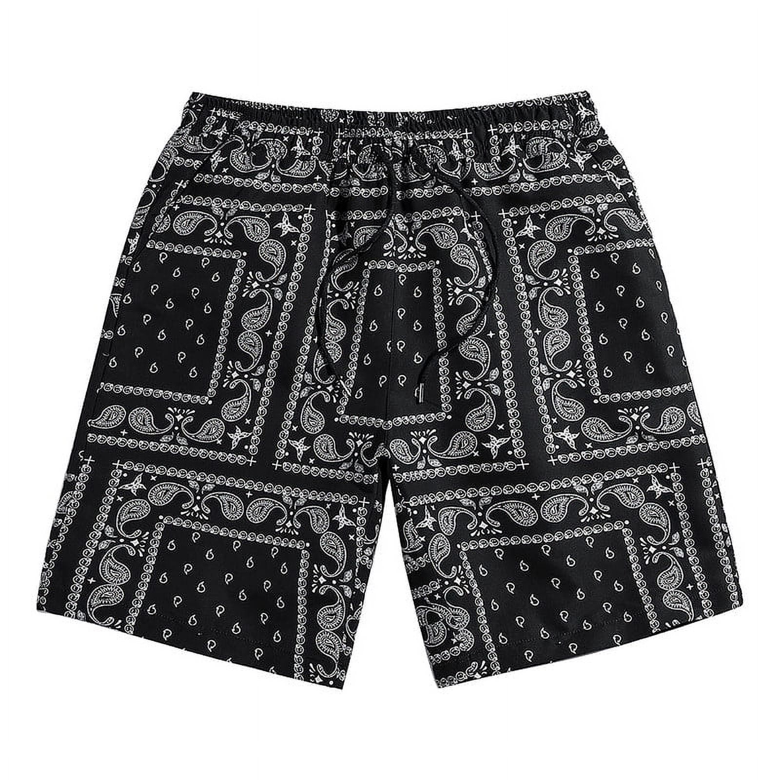 パンツ WIND AND SEA PAISLEY SHORT BLACK Walmart Men's Paisley Print Drawstring Waist Shorts, Casual