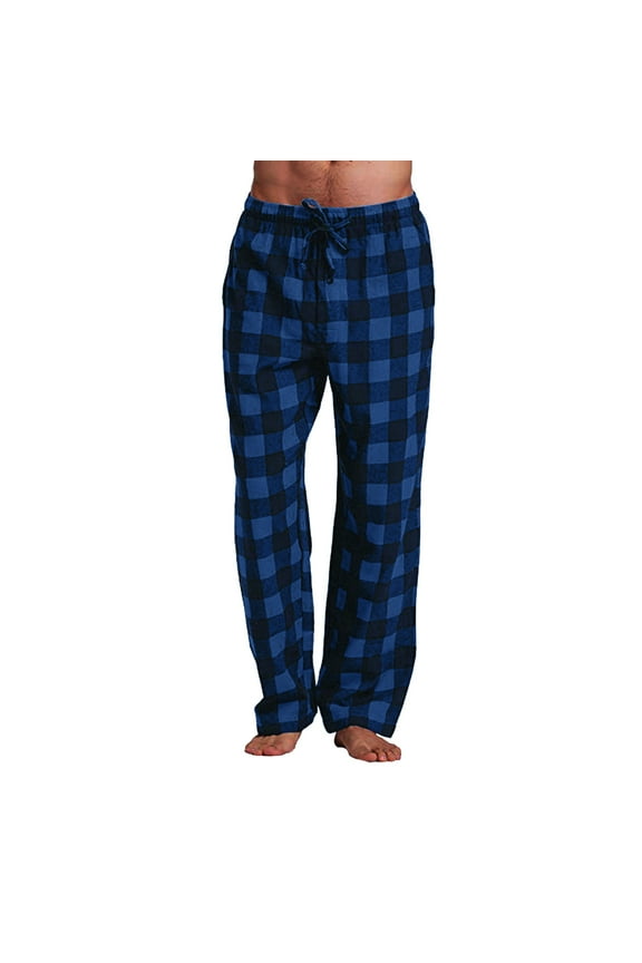 Men Pajamas Matching Pajamas For Couples Mens PJ Pajama Pants Bottoms Fleece Lounge Pants Sleepwear Plaid PJs with Pockets