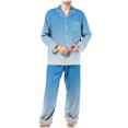 thumbnail image 1 of Men Pajamas Sets 2 Piece Long Sleeve Shirts and Pants Pajama Outfits with Pocket Lightweight Gradient Printed Sleepwear Loungewear Set, 1 of 6